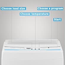 Portable Washing Machine, 11lbs Capacity Fully Automatic Compact Washer with Wheels