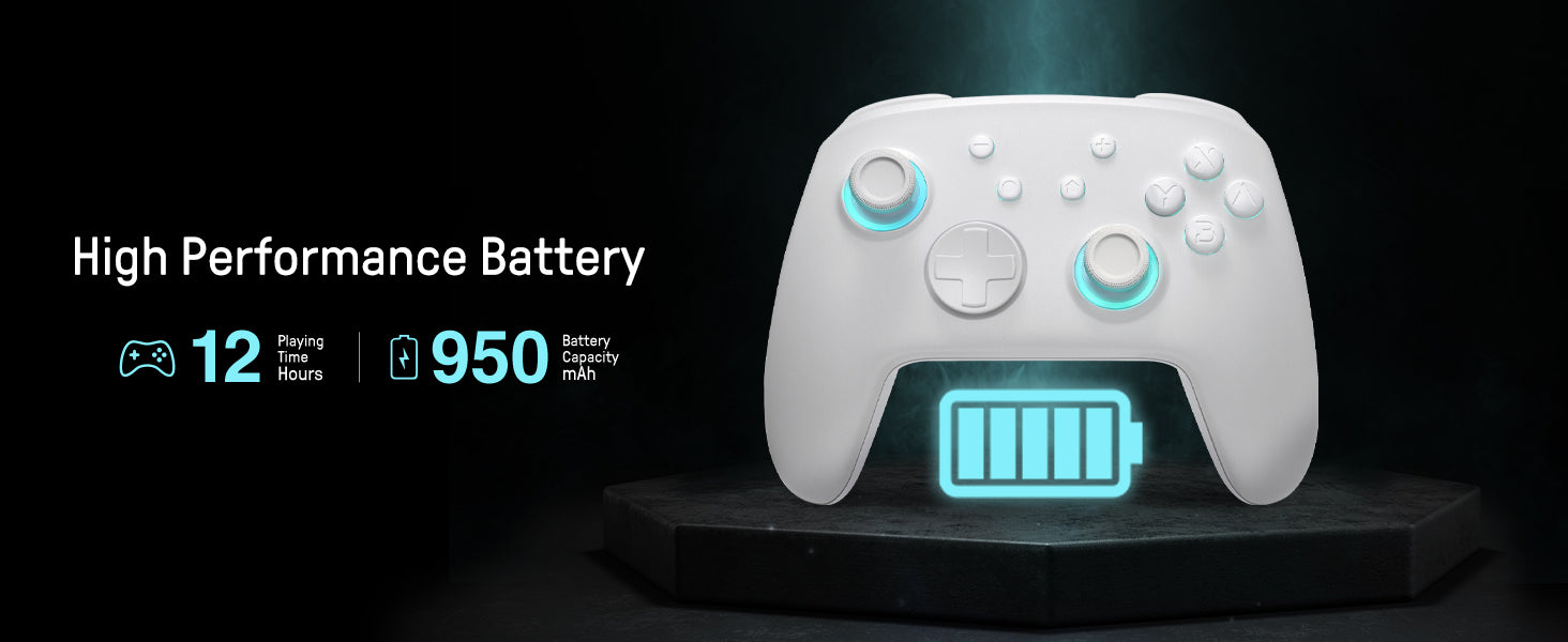 Each time you press the Light button, Firefly Bluetooth Remote Gamepad with 7 LED Colors/Paddle/Turbo/Motion Control - White