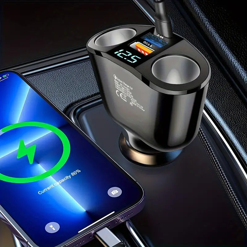 multiple devices at the same time with digital display car charger - car charger 2USB+1PD port can charger