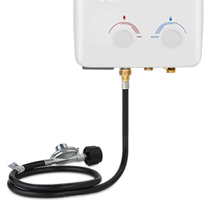 Tankless Water Heater, thermomate 5L Portable Propane Gas Water Heater with Overheating Protection, 1.32 GPM, Outdoor Instant Water Heater for RV Camping, 34,000 BTU/Hr, Easy to Install, Black