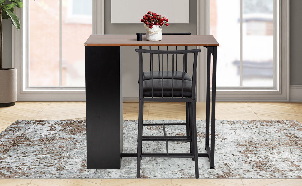 Bar Table and Chair Set, Industrial Pub Table