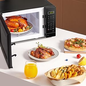 Microwave Oven 5 power levels offers more cooking flexibilities, from soften ice cream to reheat beverage ,6 Preset Menus and Kitchen Timer,
