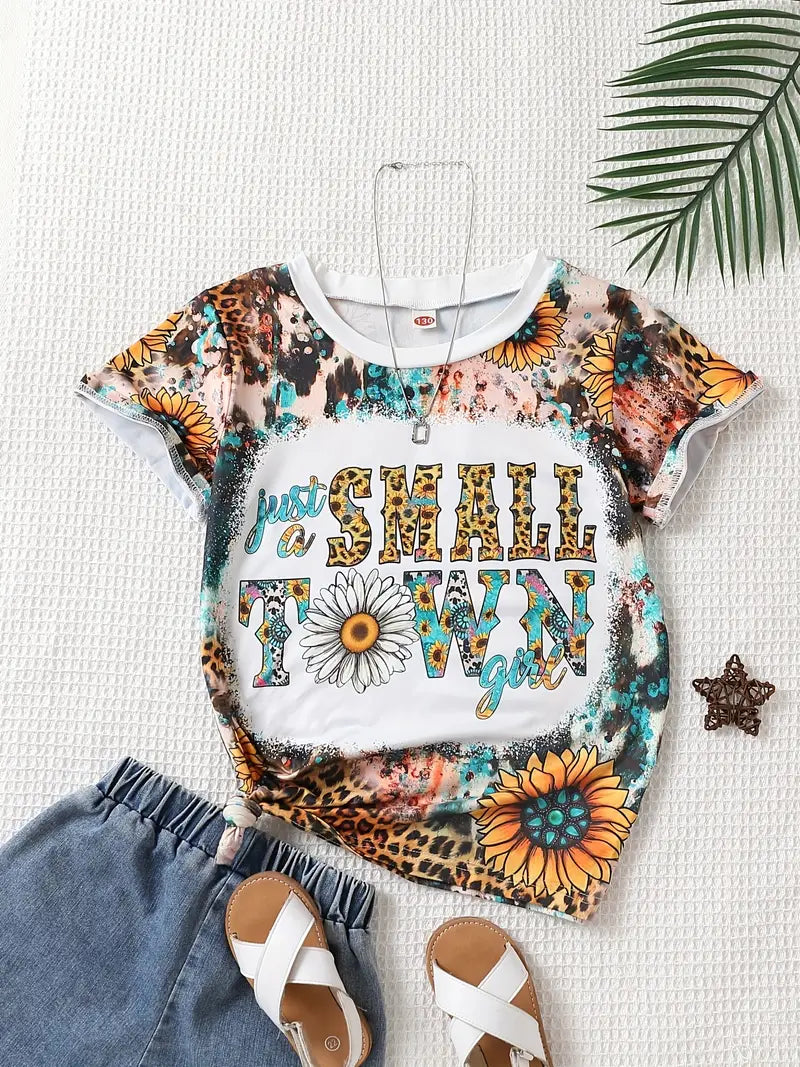 Girl Short Sleeve Shirt Cartoon Crewneck Tee Tops Baby Kids Casual T-Shirt Summer Clothes