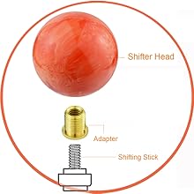The Shifter Handle Accessories Knobs size: H 1.97 inch (5cm) * W 1.97 inch (5cm). Rubber