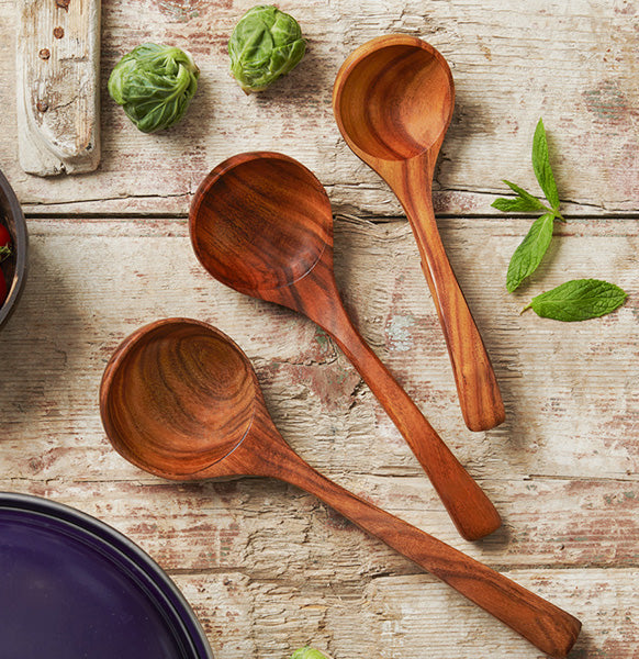Wood Spoons for Cooking, Wooden Spoon Set, Teak Wooden Utensils, Nonstick Cookware