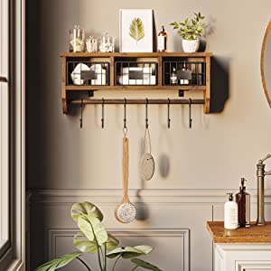 Industrial Rustic Hanging Entryway Shelf
