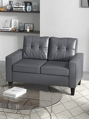 comfortable sitting experience with the high-density sponge-padded seat cushion featuring an internal spring. Double Sofa with Armrests, Tufted Backrest, Pocket Spring and Sponge Padded Cushion for Living Room