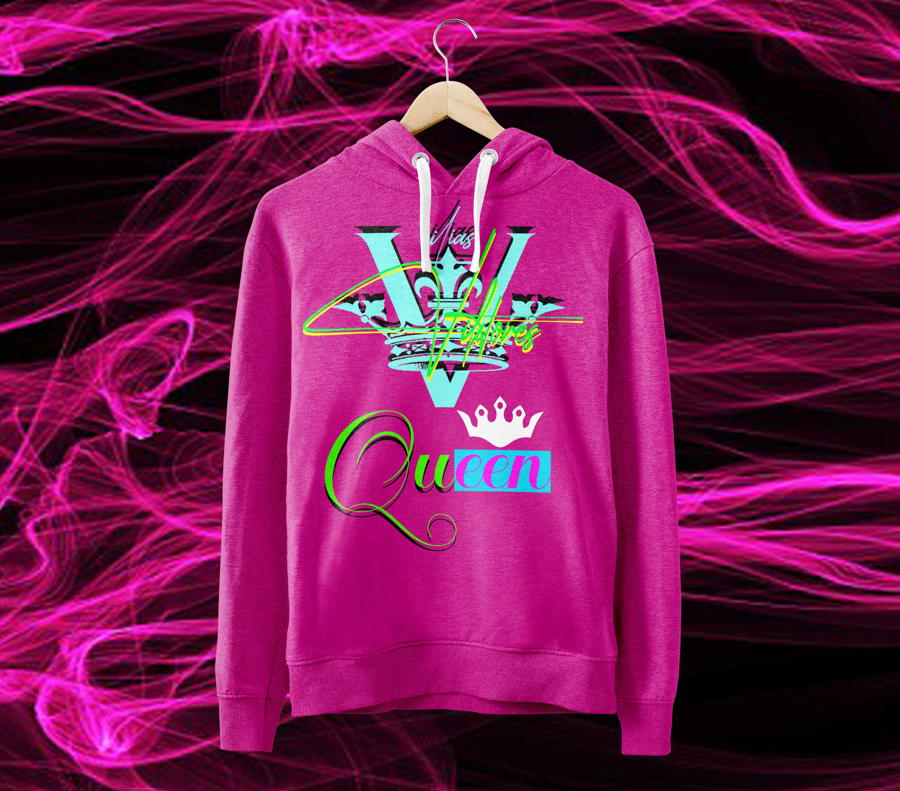 VIKTORIOUS - Womens's Fleece Hooded Sweatshirt, Pink