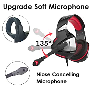 Gaming Headphones with Noise Cancelling Mic LED Light