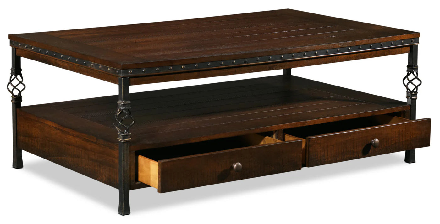 wood construction features a rich walnut finish that adds warmth and traditional flair to your setup, Coffee Table
