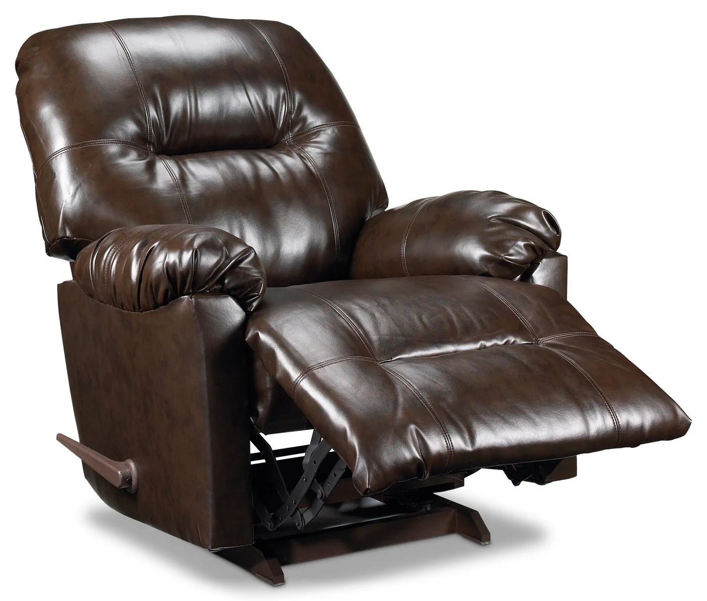 full-chaise design with no gap between the seat and footrest, giving you fantastic leg support.  Recliner - Brown