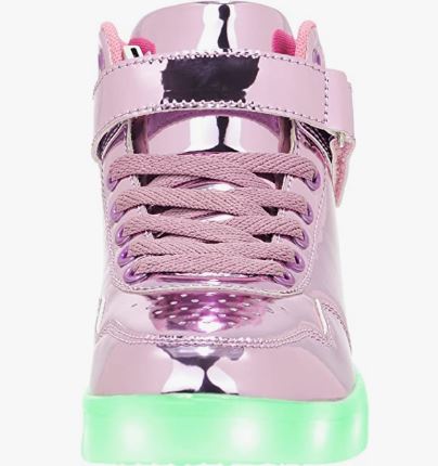 Unisex Kids LED Light Up Shoes High Top Cool USB Rechargeable Flashing Sneakers