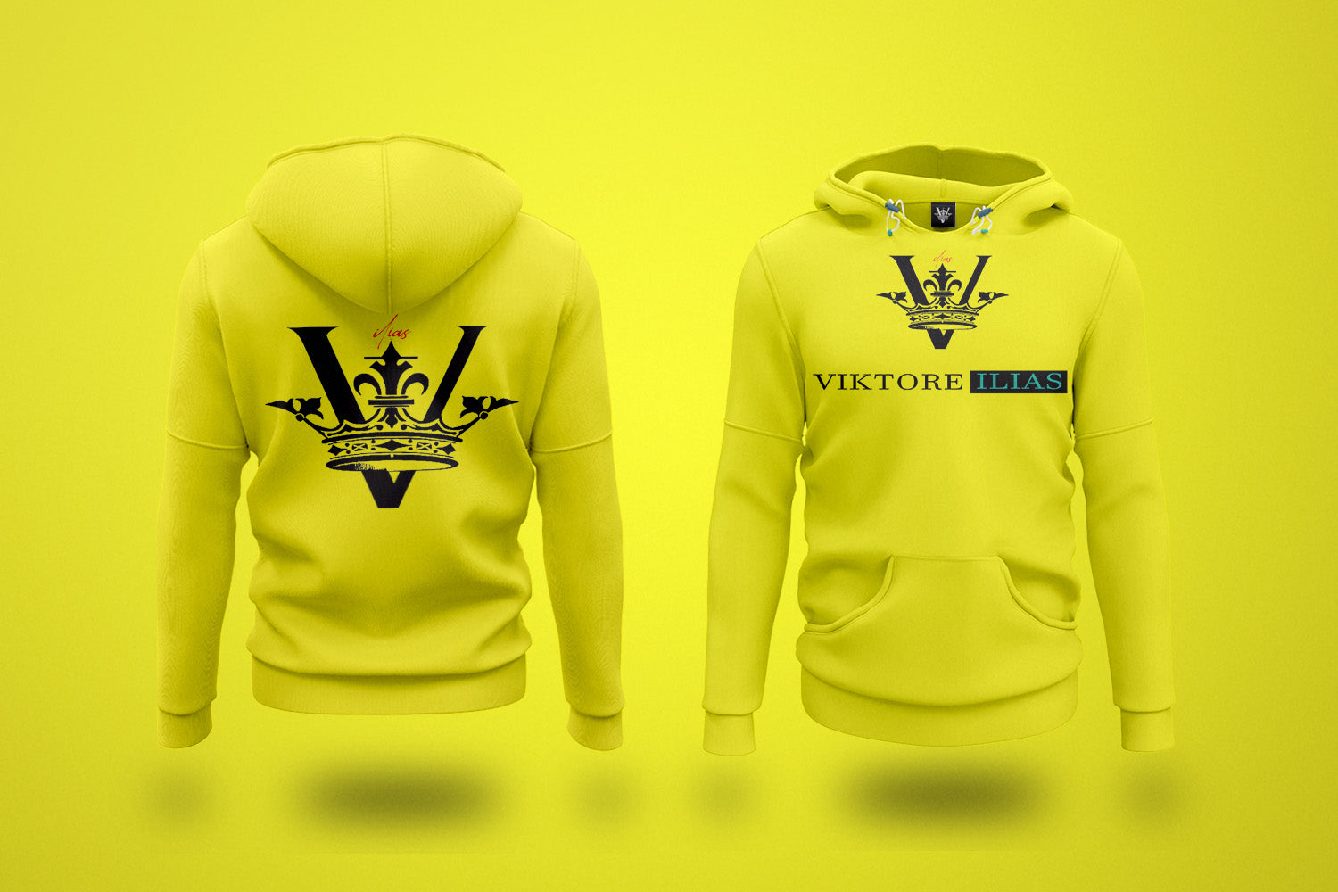 V HOODIE Long Sleeve Fashion Athletic Hoodies Sport Sweatshirt Hip Hop YELLOW