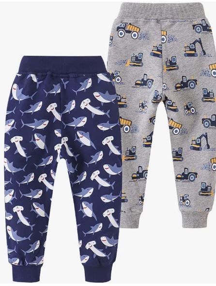 Boys Cotton Jogging Pants, Pull-On