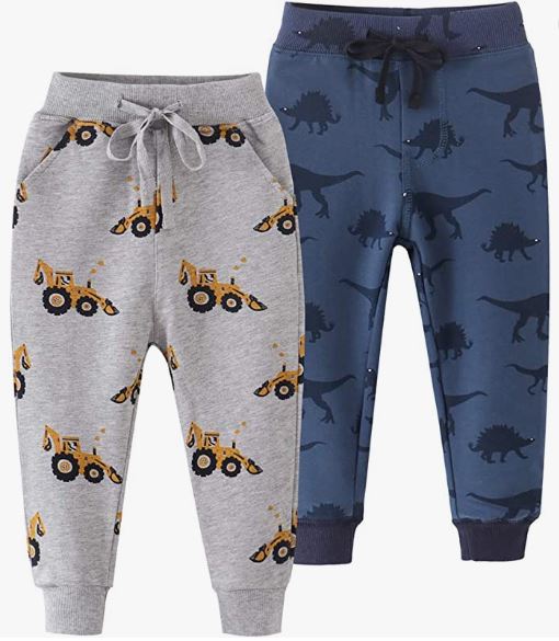 Boys Cotton Jogging Pants, Pull-On