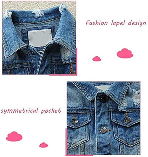 UNISEX Jacket Button Down Jean Coat Outwear