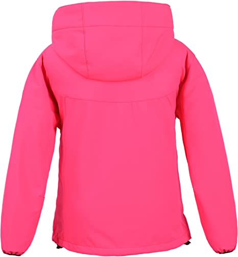 Boys Waterproof Softshell Jackets Fleece Lined Windpoof Raincoats with Hood