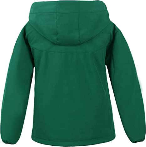 Boys Waterproof Softshell Jackets Fleece Lined Windpoof Raincoats with Hood