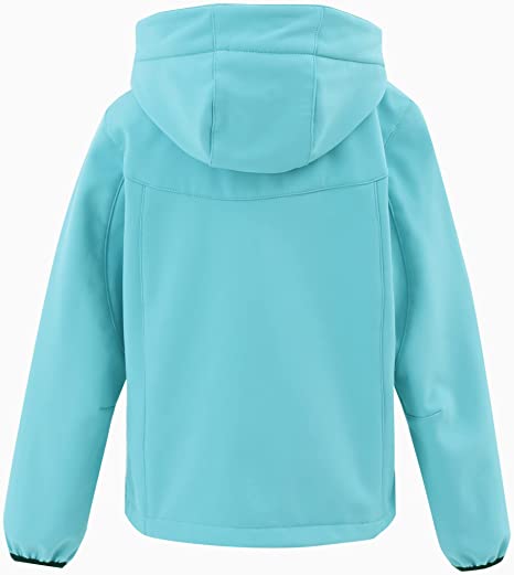 Boys Waterproof Softshell Jackets Fleece Lined Windpoof Raincoats with Hood