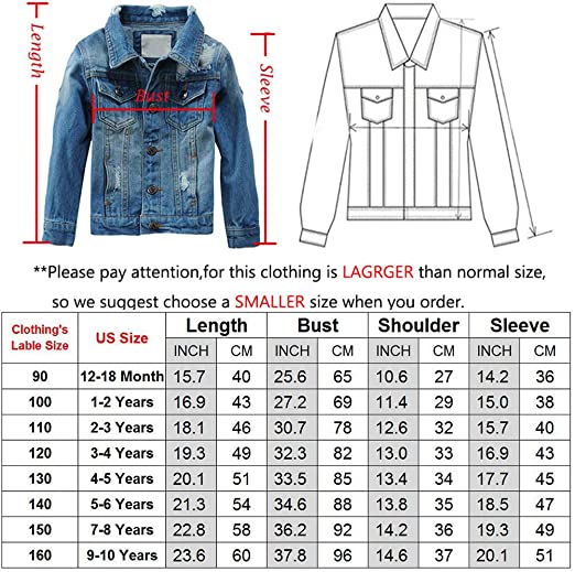 UNISEX Jacket Button Down Jean Coat Outwear
