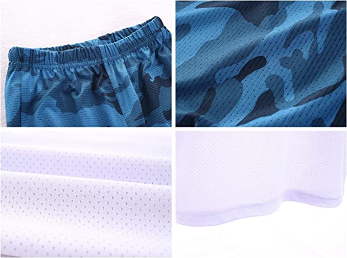 2 Piece Sports Outfit Shirt+Shorts Camouflage Fashion Athletic Quick-Dry 2-13Y