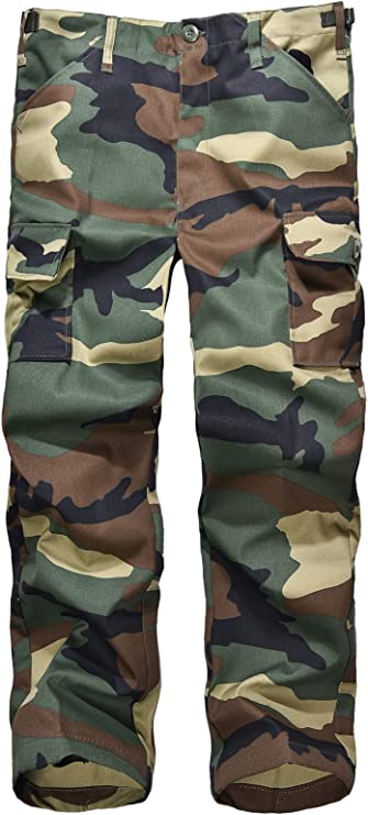 Kids Combat Army Ranger Camping Outdoor camo Cargo Pants Trousers