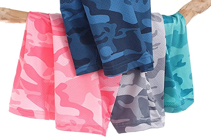 2 Piece Sports Outfit Shirt+Shorts Camouflage Fashion Athletic Quick-Dry 2-13Y
