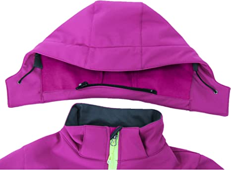 Boys Waterproof Softshell Jackets Fleece Lined Windpoof Raincoats with Hood