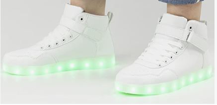 Unisex Kids LED Light Up Shoes High Top Cool USB Rechargeable Flashing Sneakers