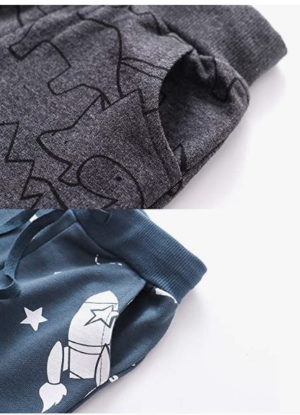 Boys Cotton Jogging Pants, Pull-On