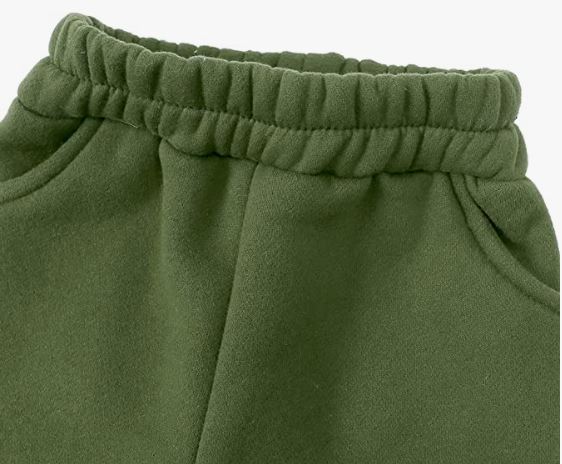 Tracksuit Kids Solid Color Hooded Sweatsuit Thick Cotton Pullover Sweatshirt + Pants Outfits Set