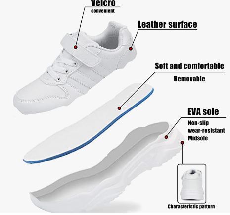 Unisex-Child White Boys Girls Shoes Antiskid Tennis Sneakers Outdoor Casual