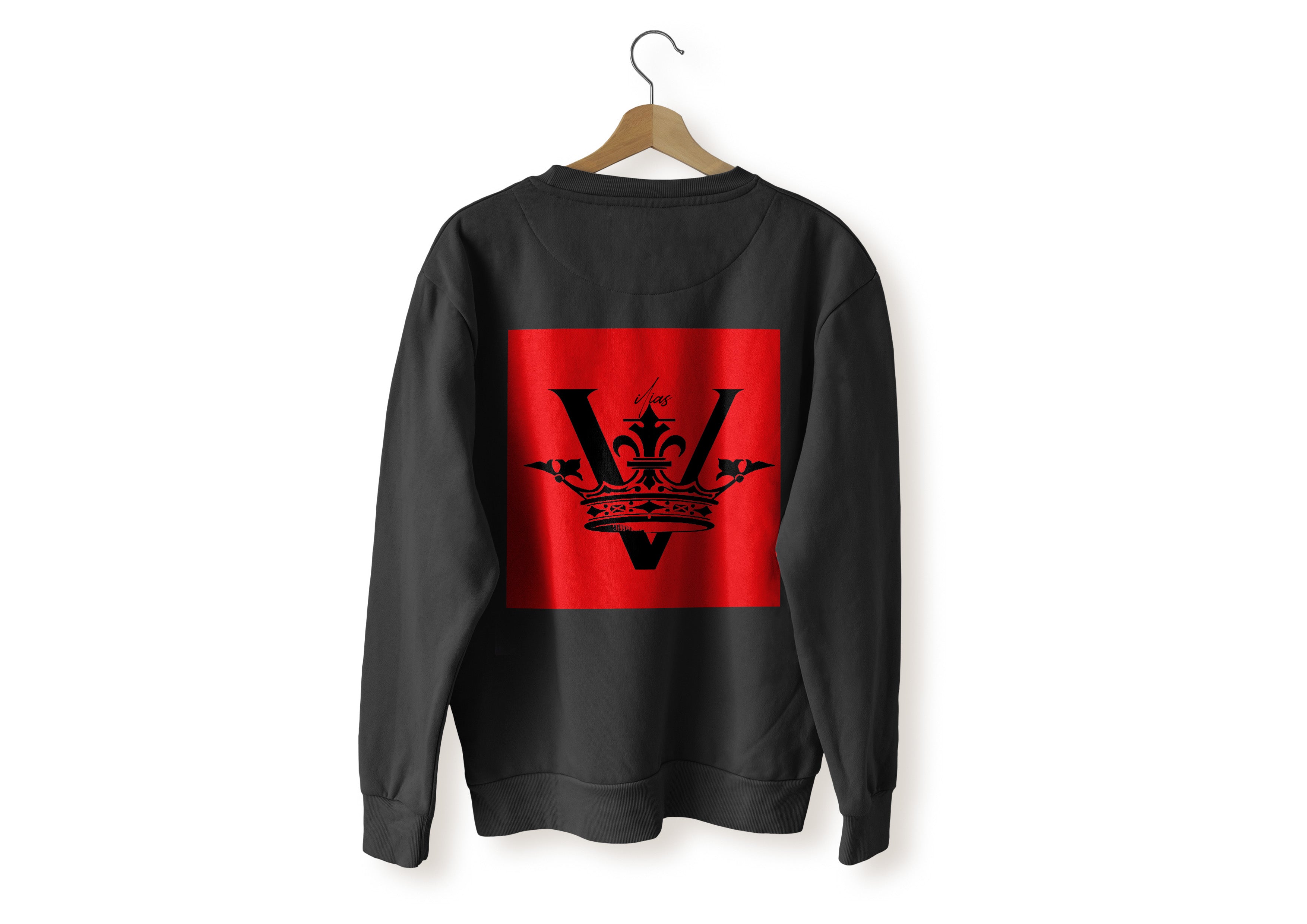 V Sweatshirt Long-Sleeves Crewneck Pullover Sweatshirt