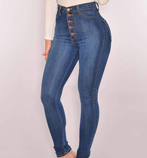 High Waisted Tummy Control Jeans For Women Jeggings, Slim Fit Hip Lift Stretchy Denim Pants Sculpting Skinny Jeans