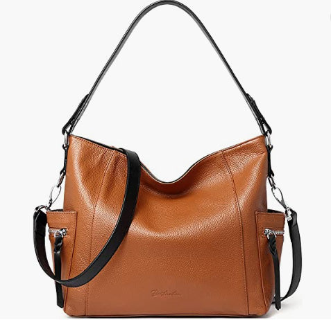 Genuine Leather Hobo Handbags Designer Shoulder Tote Purses Crossbody Large Bag for Women