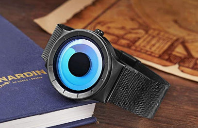 Fashion Cool Watch Men Original No Hands Design Watch Men Steel Mesh Men's Watch Clock Relogio Masculino Creative Wristwatch