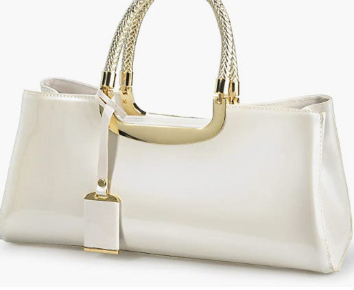 Leather Structured Shoulder Handbag Women Evening Party Satchel
