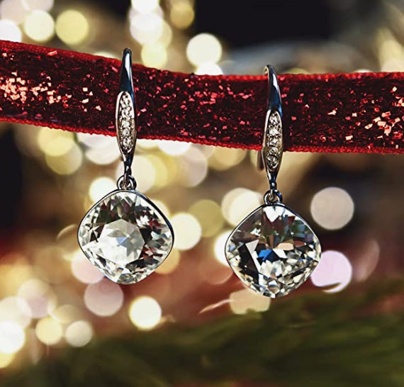 8k Gold Plated, Crystals by Swarovski, Ideal Gift for her, For any Occasion, Beautiful Wedding Earrings, Wonderful for Birthday or Christmas