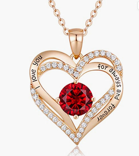 Love Heart Pendant Necklaces for Women 925 Sterling Silver, Birthday Anniversary Jewelry Gift for Women Wife Girls