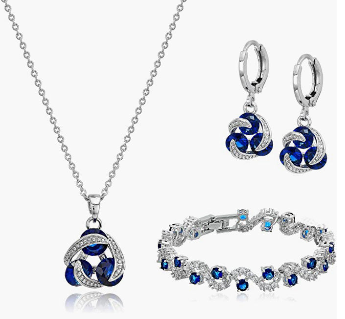 Jewelry Sets for Women Premium Wedding Bridal Jewelry Set with Necklace And Earring for Bride Cubic Zirconia Bridesmaid Jewelry