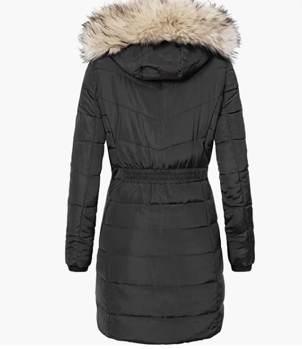Women's Hooded Parka Winter Jacket Thicken Padded Puffer Coat