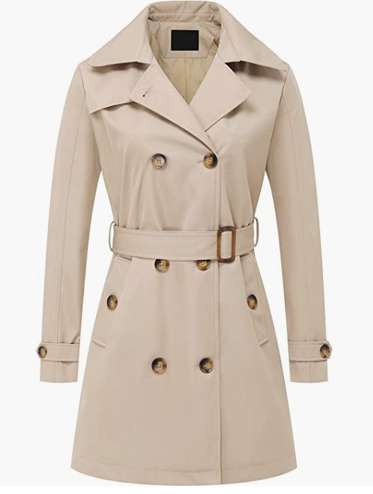 Double Breasted Trench Coats Mid-Length