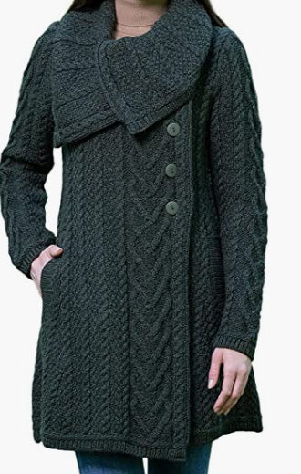 Ladies Classic Cable Cardigan Coat