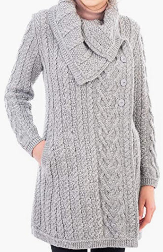 Ladies Classic Cable Cardigan Coat