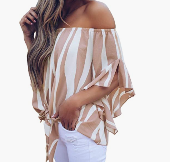 Tie Knot Striped Shirts Blouses