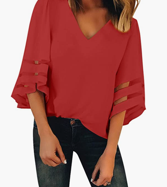 Cold Shoulder Tie Knot Striped Shirts Blouses