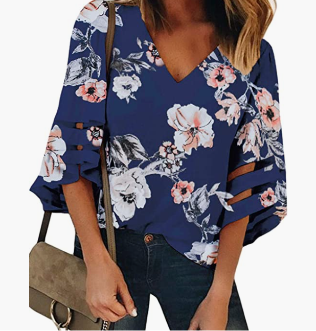 Cold Shoulder Tie Knot Striped Shirts Blouses