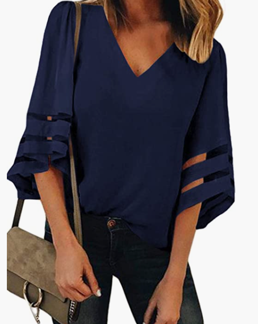 Cold Shoulder Tie Knot Striped Shirts Blouses