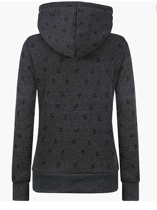 Women’s Hoodies Zip Up Long Sleeve Regular Fit Floral Hooded Sweatshirt Casual HOODIE