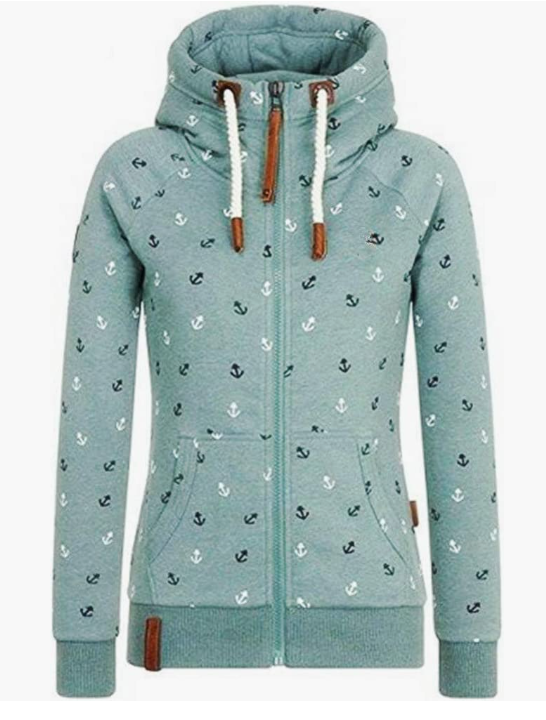 Women’s Hoodies Zip Up Long Sleeve Regular Fit Floral Hooded Sweatshirt Casual HOODIE
